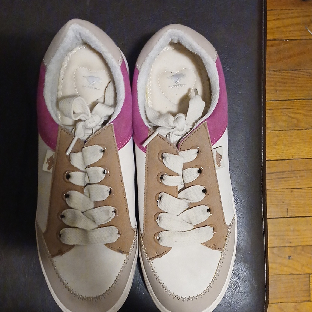Women's Pink and Tan Sneakers